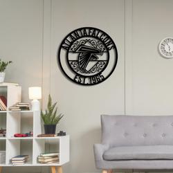 atlanta falcons metal sign led light nfl monogram wall art decor 65 6
