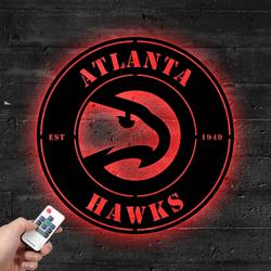 Atlanta Hawks Metal LED Sign Wall Art Home Decor