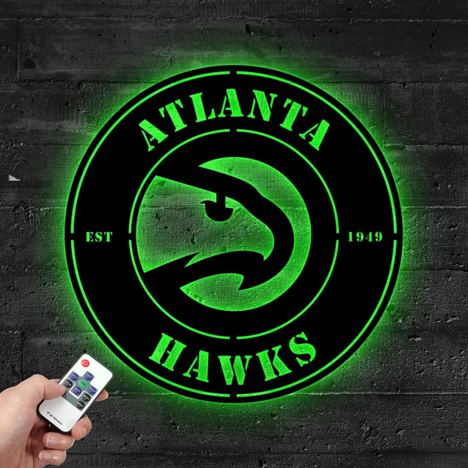 Atlanta Hawks Metal LED Sign Wall Art Home Decor 3 atlanta hawks metal led sign wall art home decor 1913 3