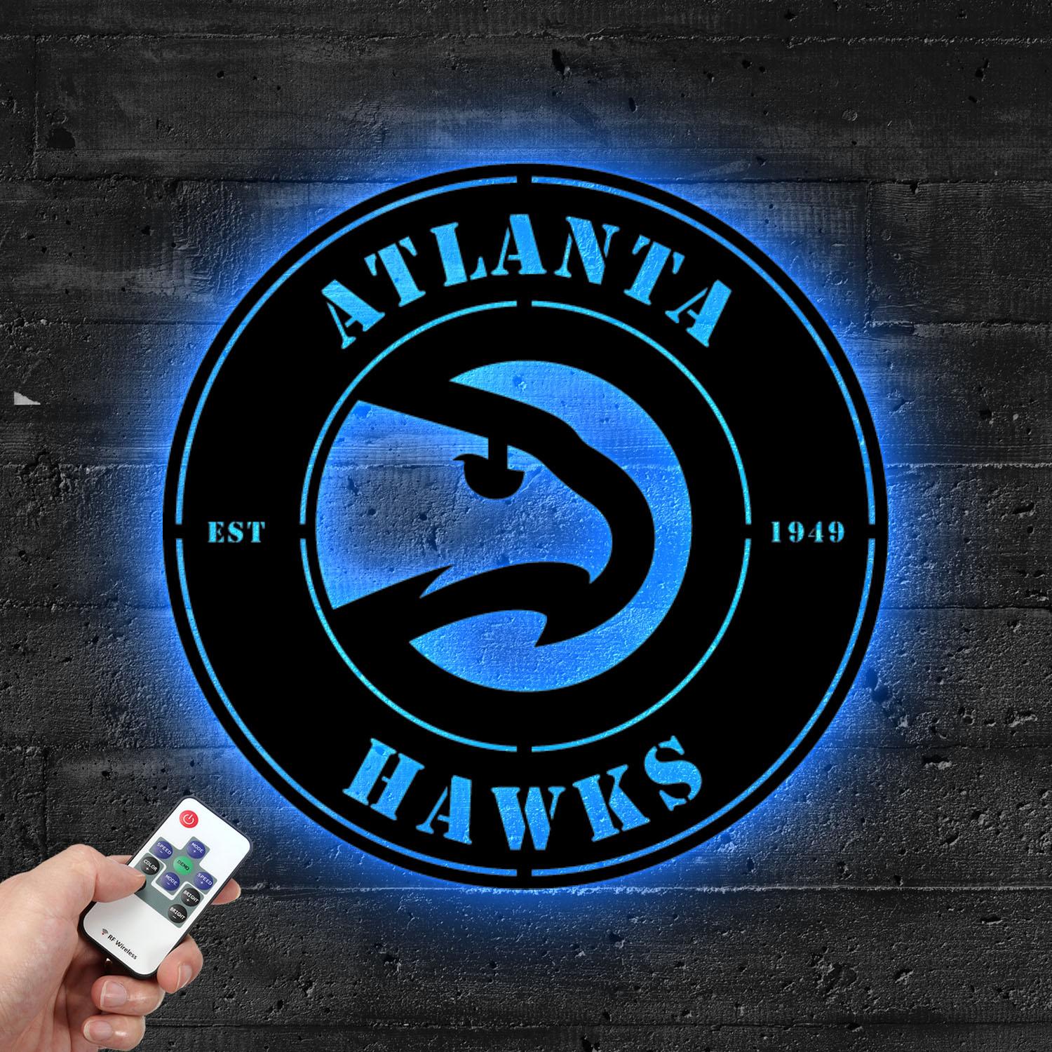 Atlanta Hawks Metal LED Sign Wall Art Home Decor 5 atlanta hawks metal led sign wall art home decor 1913 5