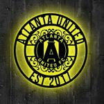 atlanta united fc metal sign led light mls monogram wall art decor 118 0