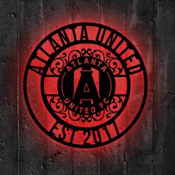 atlanta united fc metal sign led light mls monogram wall art decor 118 2