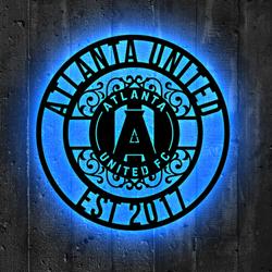 atlanta united fc metal sign led light mls monogram wall art decor 118 3