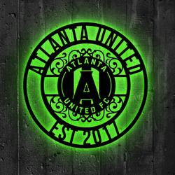 atlanta united fc metal sign led light mls monogram wall art decor 118 4