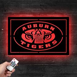Auburn Tigers Metal LED Sign Man Cave Home Bar Wall Art Decor