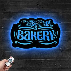 bakery metal sign with led light bakehouse kitchen decor 589 2