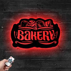 bakery metal sign with led light bakehouse kitchen decor 589 3