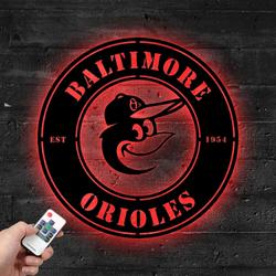 Baltimore Orioles Metal LED Sign Wall Art Home Decor