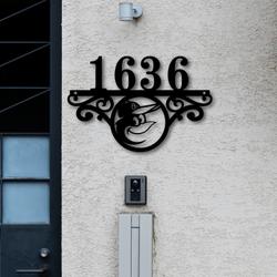 baltimore orioles metal monogram address mlb fan house number sign 961 2