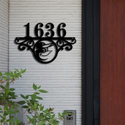 baltimore orioles metal monogram address mlb fan house number sign 961 3