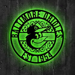 baltimore orioles metal sign led light mlb monogram wall art decor 142 2