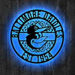 baltimore orioles metal sign led light mlb monogram wall art decor 142 4