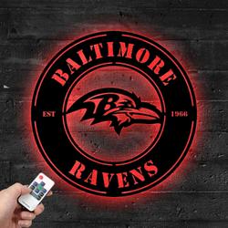 baltimore ravens metal led sign wall art home decor 1845 1