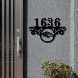 baltimore ravens metal monogram address nfl fan house number sign 878 1