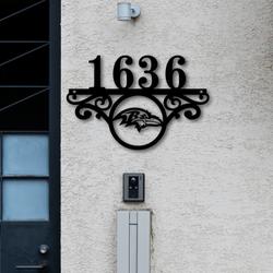 baltimore ravens metal monogram address nfl fan house number sign 878 2