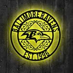 baltimore ravens metal sign led light nfl monogram wall art decor 61 0