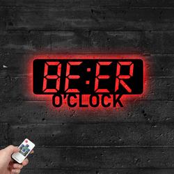 bar oclock metal sign with led light pub party wall decor 393 7