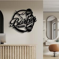 barber shop wall art metal sign with led light hair stylist room decor 590 1