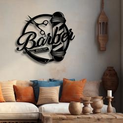 barber shop wall art metal sign with led light hair stylist room decor 590 6