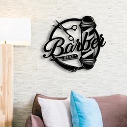 barber shop wall art metal sign with led light hair stylist room decor 590 7