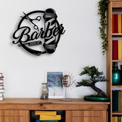 barber shop wall art metal sign with led light hair stylist room decor 590 8