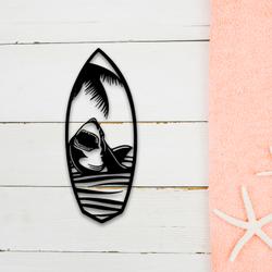 beach shark surfboard metal sign with led light beach vibe decor 586 5