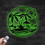 beach view metal sign with led light tropical vacation decor 584 0