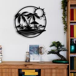 beach view metal sign with led light tropical vacation decor 584 8