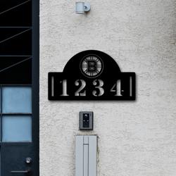 boston bruins metal address nhl fan house number sign 995 1