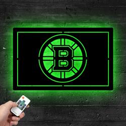 boston bruins metal led sign man cave home bar wall art decor 2170 3