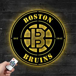 Boston Bruins Metal LED Sign Wall Art Home Decor
