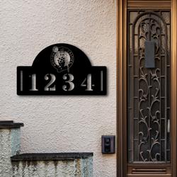 Boston Celtics Metal Address NBA Fan House Number Sign