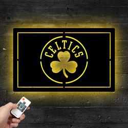 boston celtics metal led sign man cave home bar wall art decor 2167 4