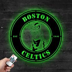 Boston Celtics Metal LED Sign Wall Art Home Decor