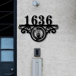 boston celtics metal monogram address nba fan house number sign 894 2