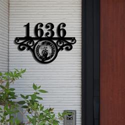 boston celtics metal monogram address nba fan house number sign 894 3