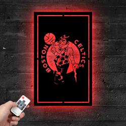 Boston Celtics NBA Metal LED Sign Man Cave Home Bar Wall Art Decor