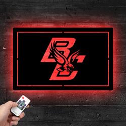 Boston College Golden Eagles NCAA Metal LED Sign Man Cave Home Bar Wall Art Decor