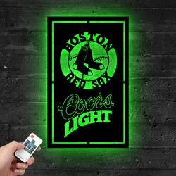 boston red sox coors light metal led sign man cave home bar wall art decor 2163 3