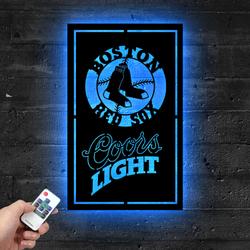 boston red sox coors light metal led sign man cave home bar wall art decor 2163 5