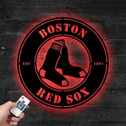 Boston Red Sox Metal LED Sign Wall Art Home Decor