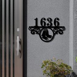 boston red sox metal monogram address mlb fan house number sign 957 1