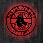 boston red sox metal sign led light mlb monogram wall art decor 143 0