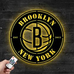 Brooklyn Nets Metal LED Sign Wall Art Home Decor