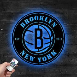 brooklyn nets metal led sign wall art home decor 1904 5