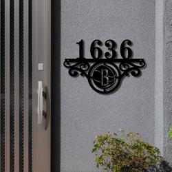 brooklyn nets metal monogram address nba fan house number sign 908 1