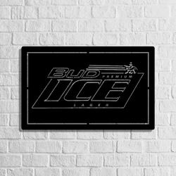 bud ice lager metal led sign man cave home bar wall art decor 2078 3