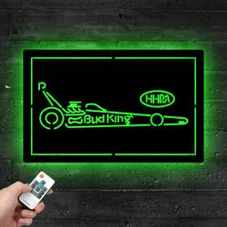 bud king nhra dragster metal led sign man cave home bar wall art decor 2080 2