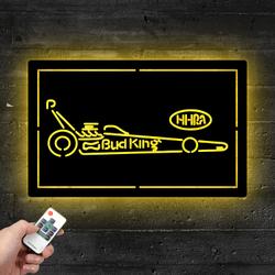 bud king nhra dragster metal led sign man cave home bar wall art decor 2080 4