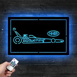bud king nhra dragster metal led sign man cave home bar wall art decor 2080 5